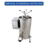 Vertical Cylindrical Autoclave - Stainless Steel, High Pressure High Vacuum Model | Digital Dual Digit Display, Pid Mode Control, Automatic Water Level Cut Off System, Joint Less Food Grade Silicon Gasket, Micro Processor Base Controlled