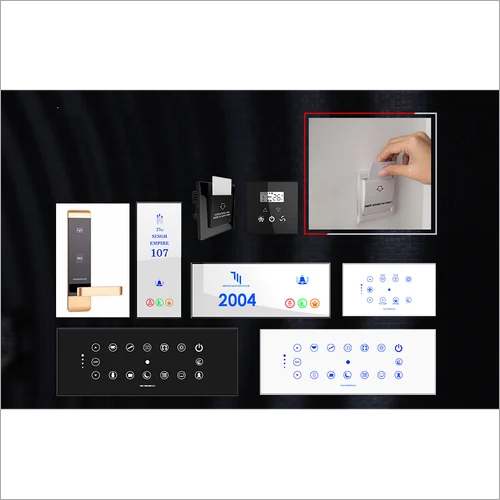 Hotel Room Automation - Black & White 2M Module 6A Rated Current | Fox Domotics Capacitive Touch Customizable LED Guest Comfort