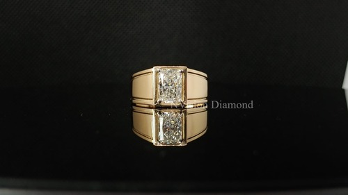 Lab Grown Radiant Solitaire Mens Ring