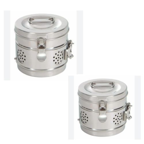 Hospital Dressing Drums - Stainless Steel