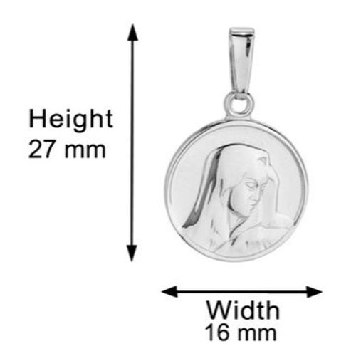 Madonna Medal Silver Pendant Necklace