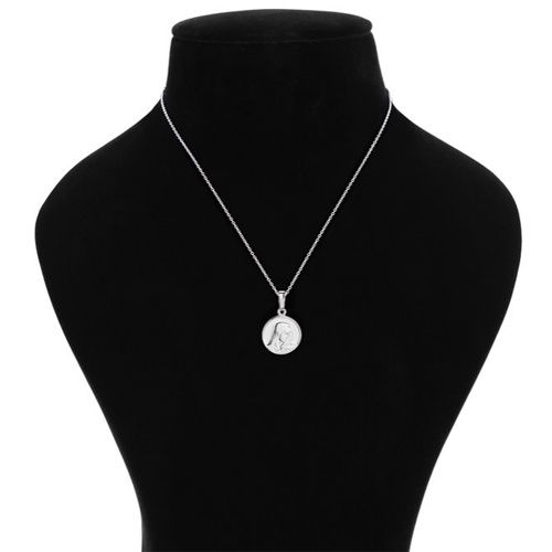 Madonna Medal Silver Pendant Necklace