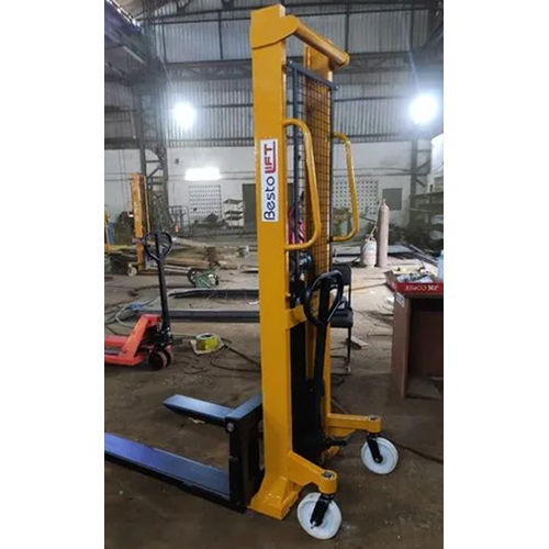 Hydraulic Pallet Manual Stacker - Color: Yellow-black