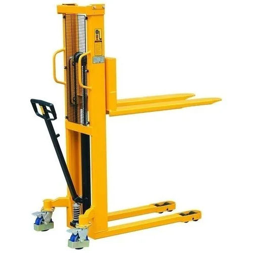 Hydraulic Manual Stacker - 755mm Width, 1705mm Length, 1600mm Max Lifting Height | High Quality, Durable, Strong, Easy to Operate, Yellow-Black