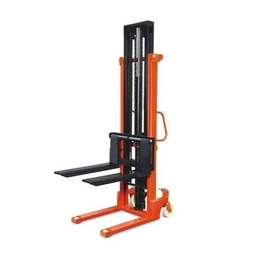 Manual Pallet Stacker - Electric Powered, Orange-Black Color | Durable, Strong, Easy To Operate, High Quality & Durable, 1 Year Warranty