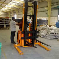 Yellow-Black Battery Operated Hydraulic Stacker