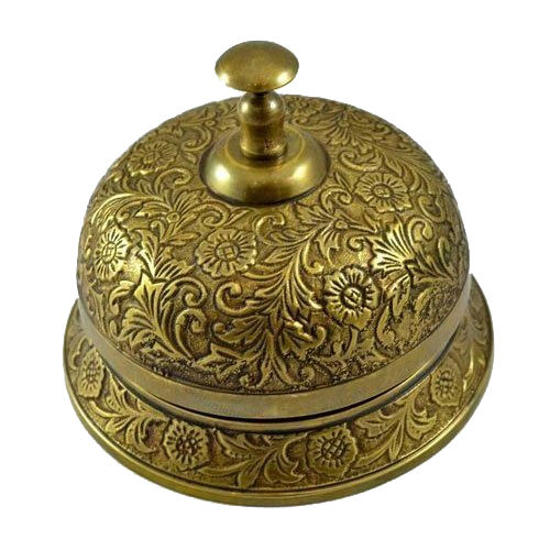 Brass Engraved Counter Bell Ornate Desk Bell Calling Bell