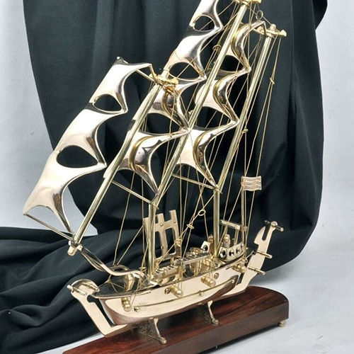 Golden Antique Brass Ship Model