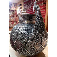 Silver Washable Peacock Design Flower Vase Design: Modern