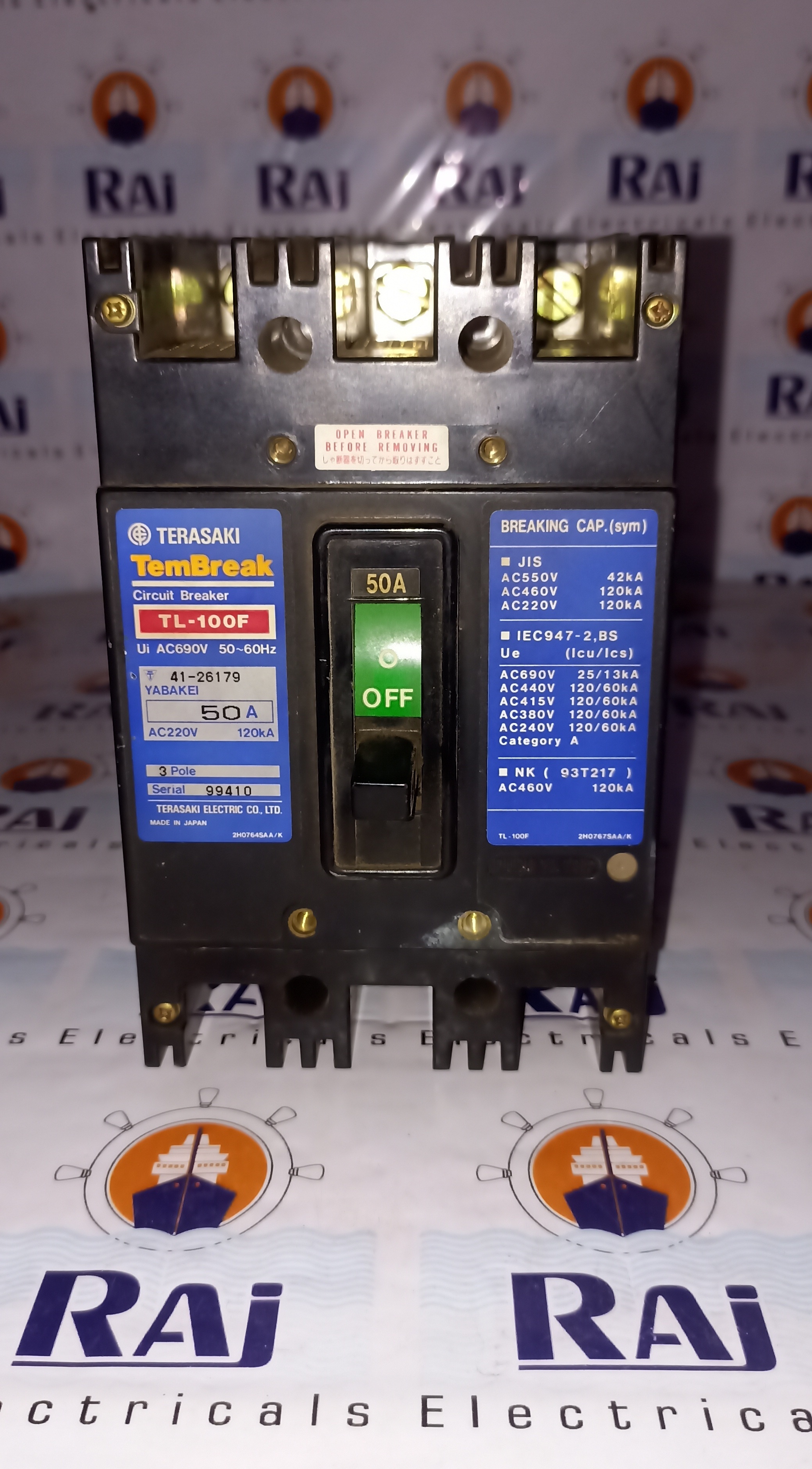 TERASAKI (TL-100F) 50A 3P MCCB