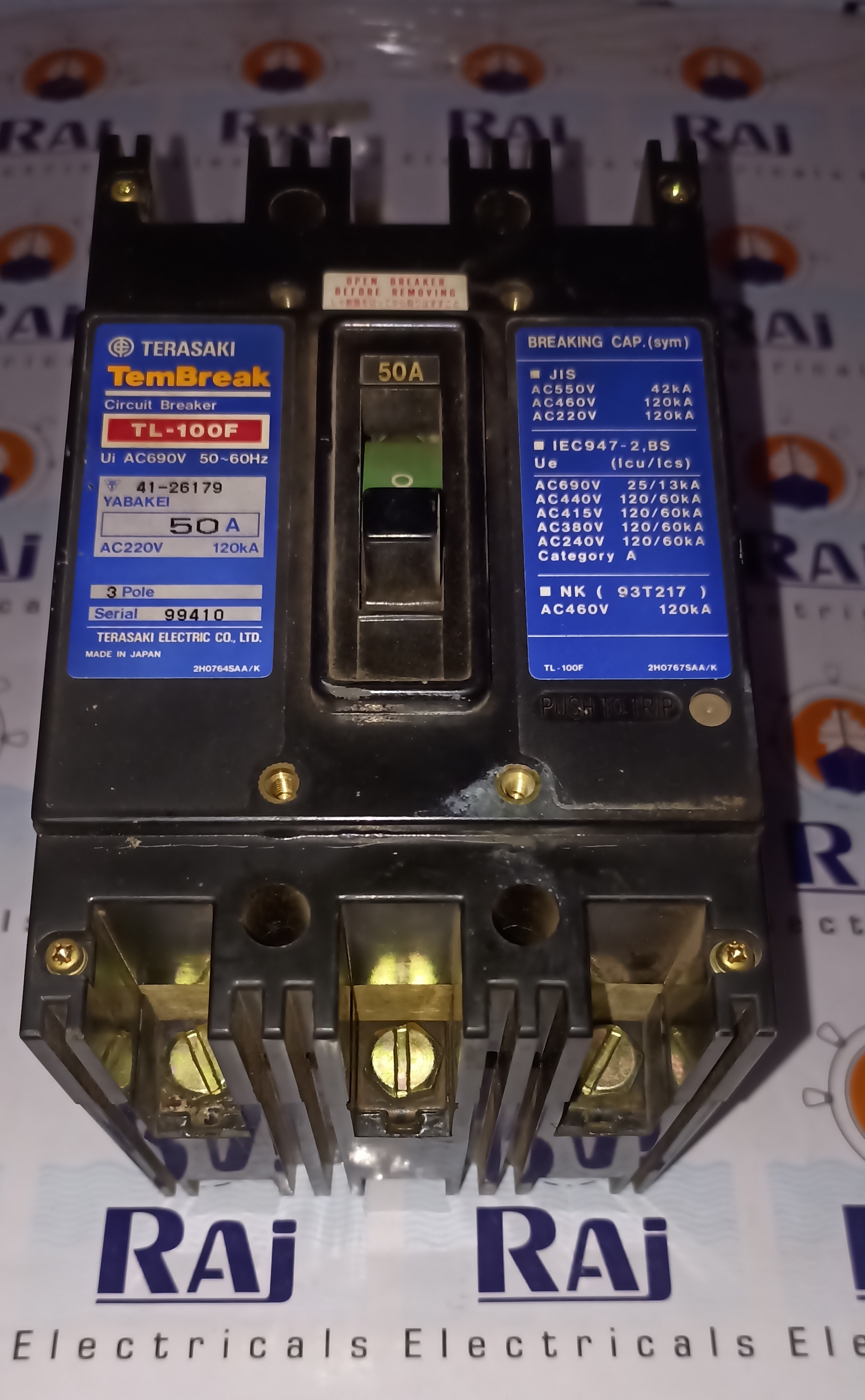 TERASAKI (TL-100F) 50A 3P MCCB