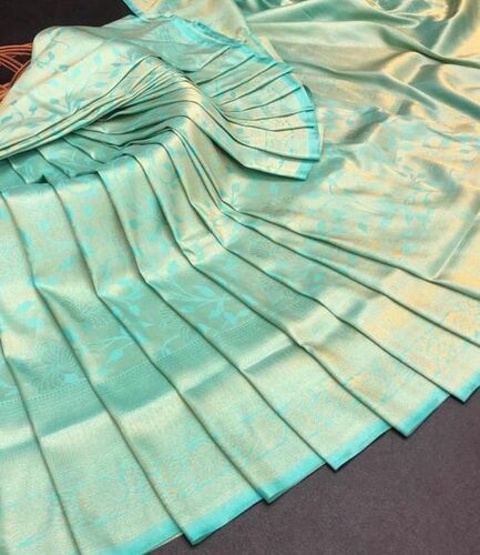 Teal Mangal Printed Saree