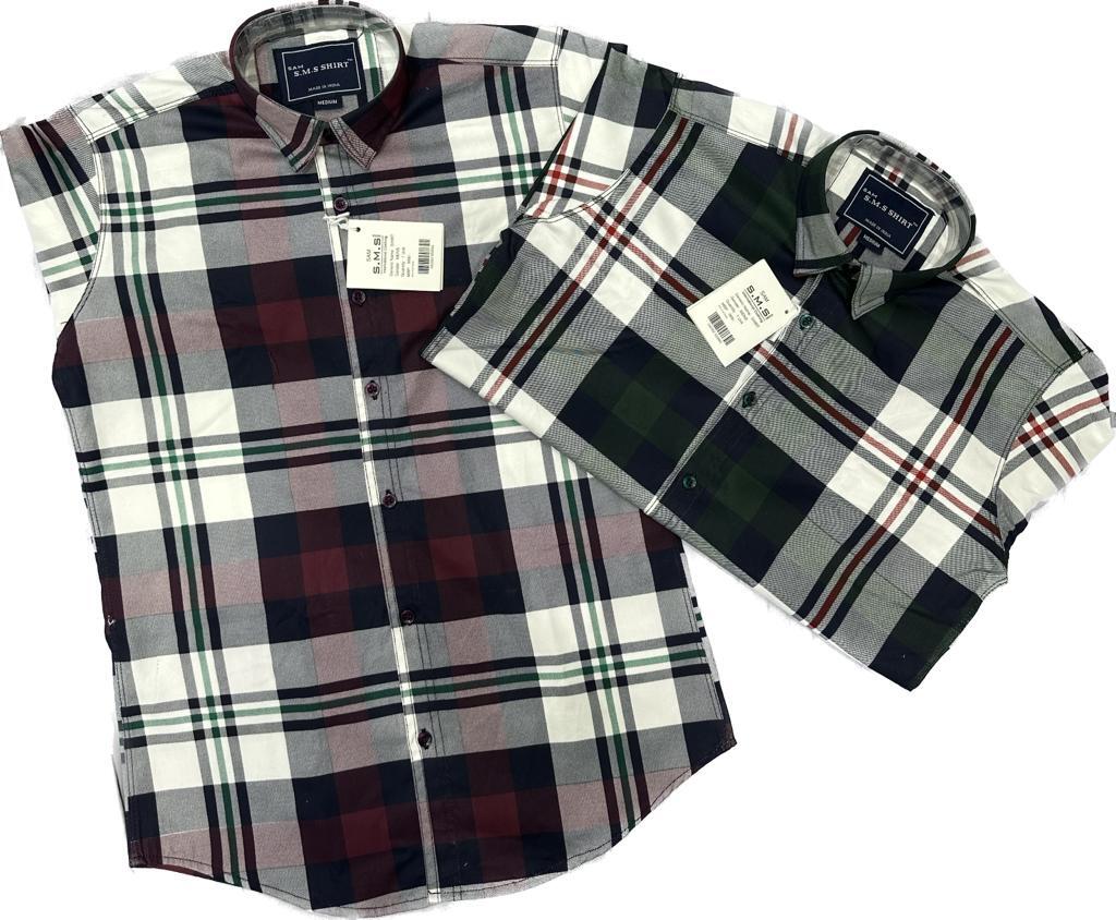 Checked Cotton Men Casual Shirts