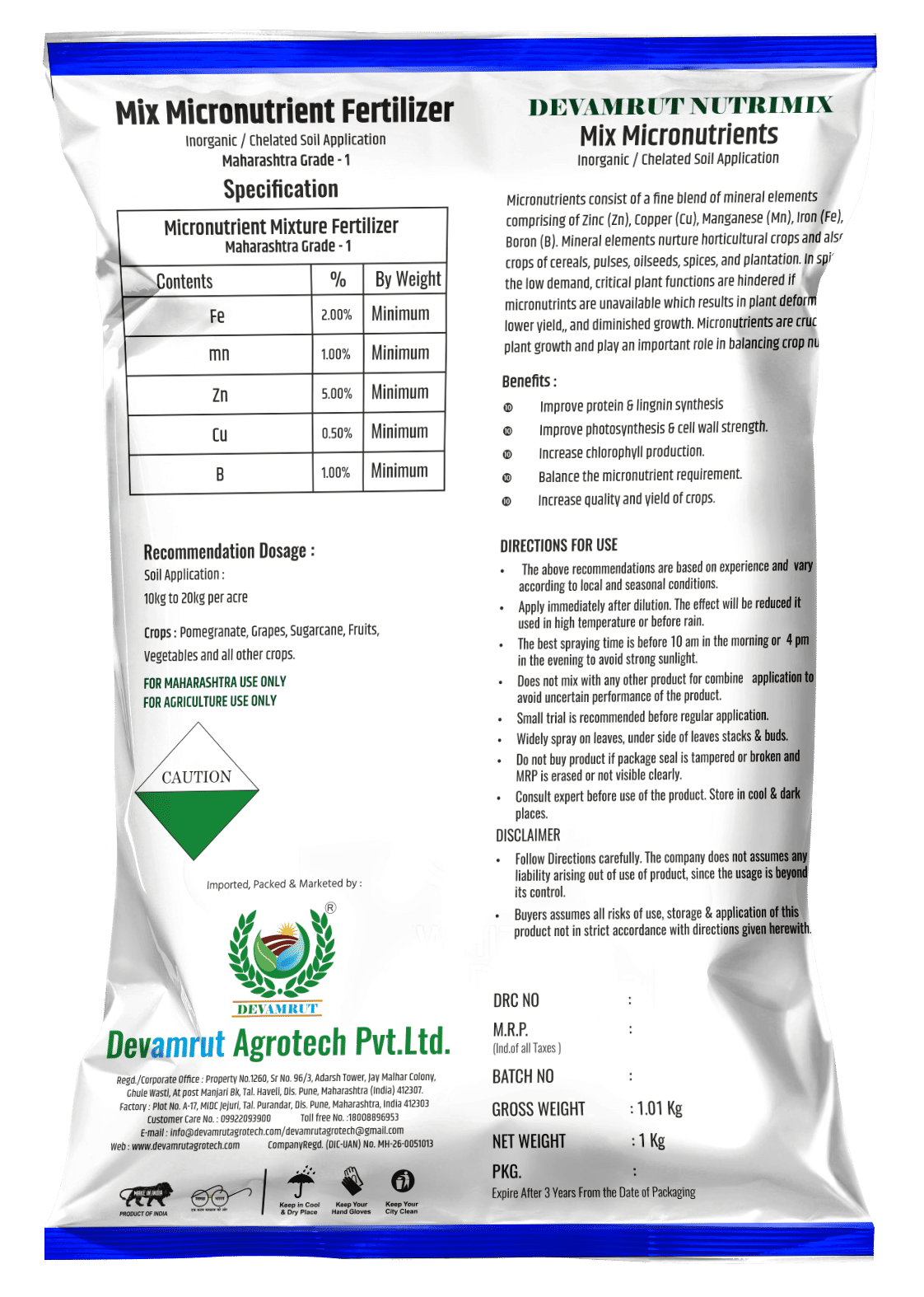 Devamrut Nutrimix-Mix Micronutrients Grade-1