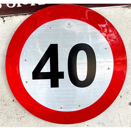 Custom Retro Reflective Sign Board - Color: Red & White