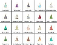 Amethyst Gemstone 10x15mm Triangle Shape Gold Vermeil Bezel set Charm