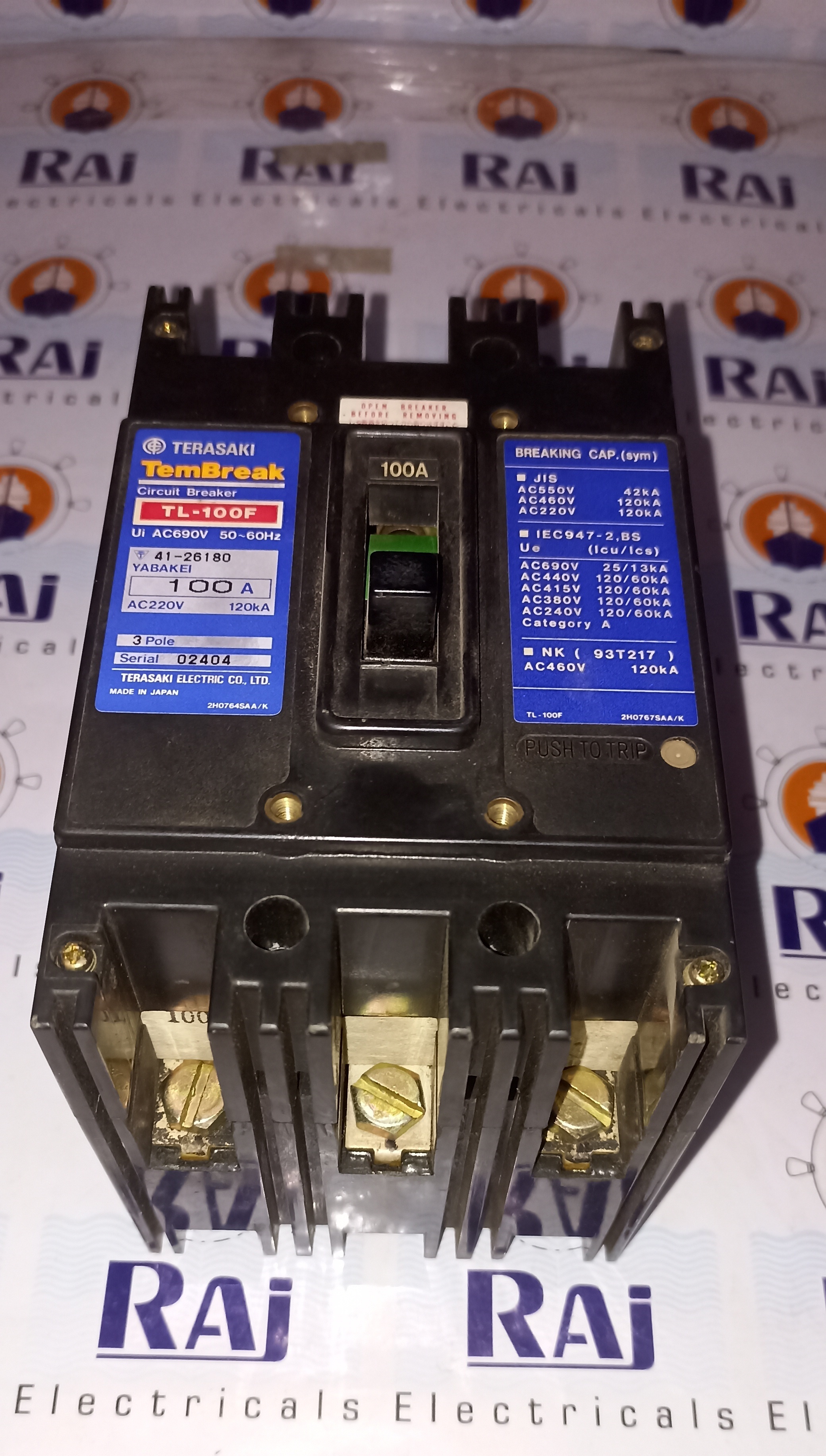 TERASAKI (TL-100F) 100A 3P MCCB