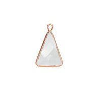 Blue Lace Agate Gemstone 10x15mm Triangle Shape Gold Vermeil Bezel set Charm