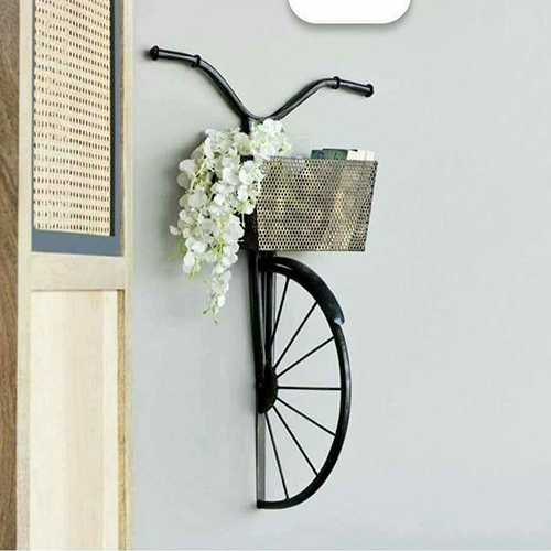 Iron Metal Cycle Basket Wall Decor