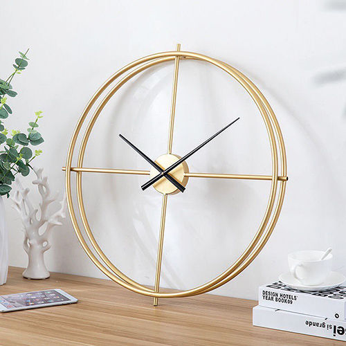 Metal Vintage Golden Metal Wall Clock Wall Hanging