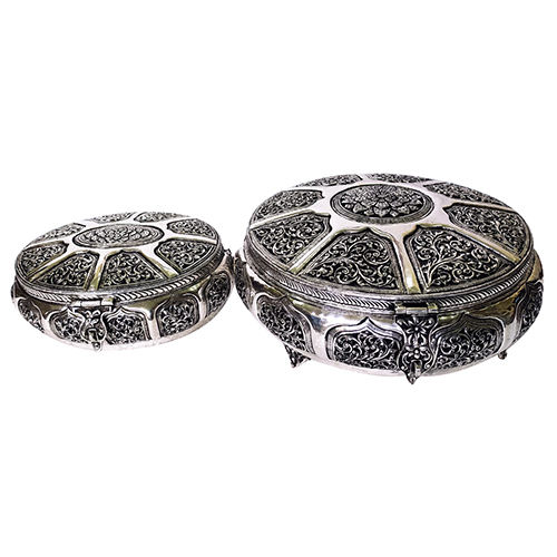 Designer Round Silver Box