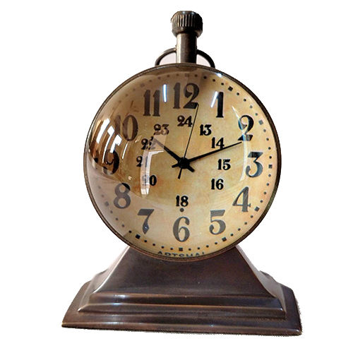 Antiques Clock With Metal Body Trophy Stand