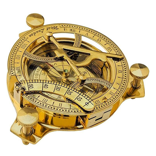 Antique Brass Sundial Compass