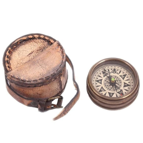 Compass with leather case