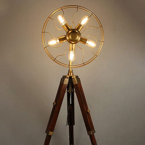 Antique Tripod Fan Floor Lamp