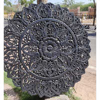 Ethnic Vintage Style Carved And Painted Panel