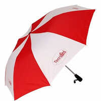 2 Fold Fiber Golf Umbrellas - Color: White And Red