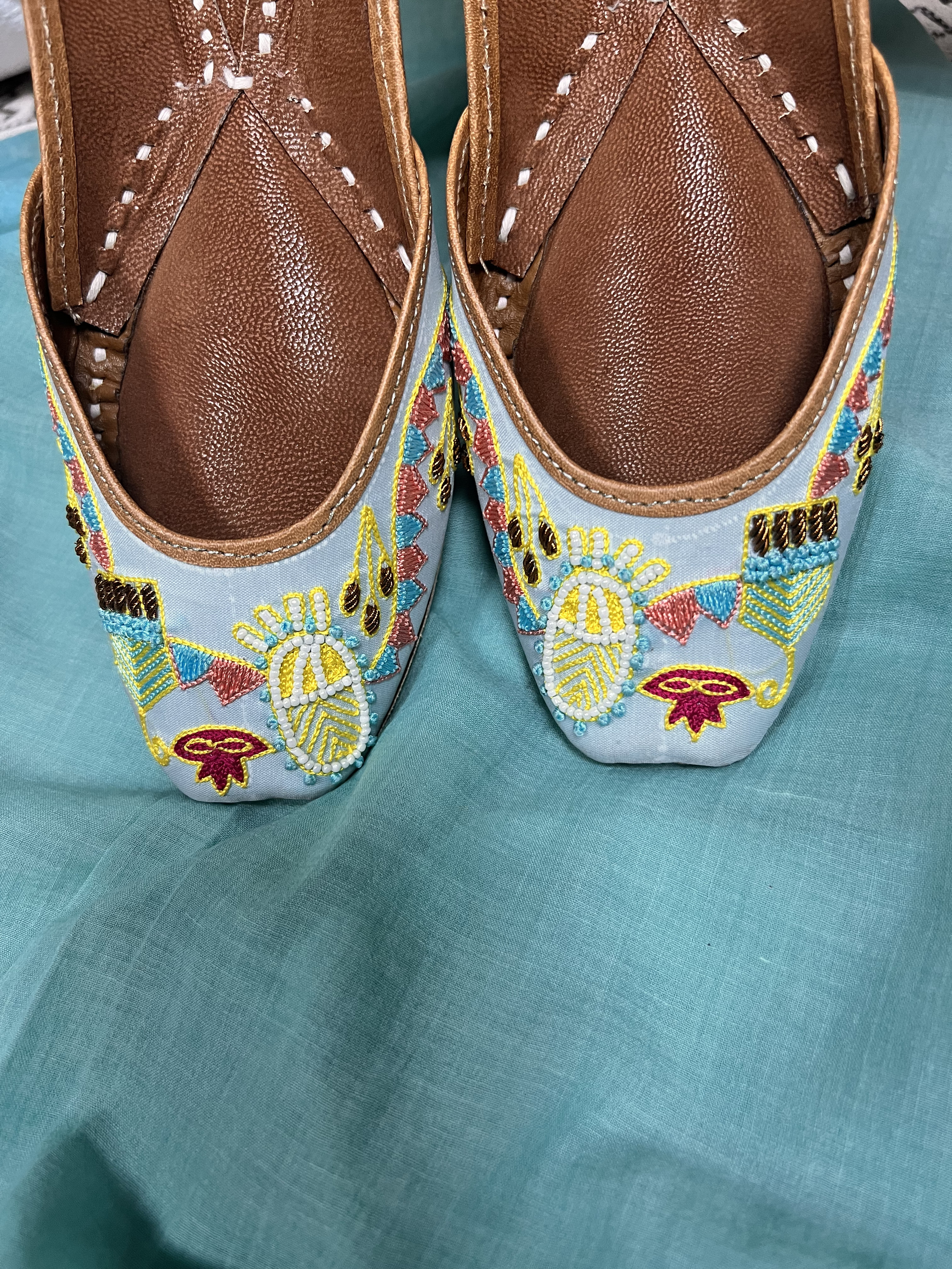 Sky Blue Punjabi jutties