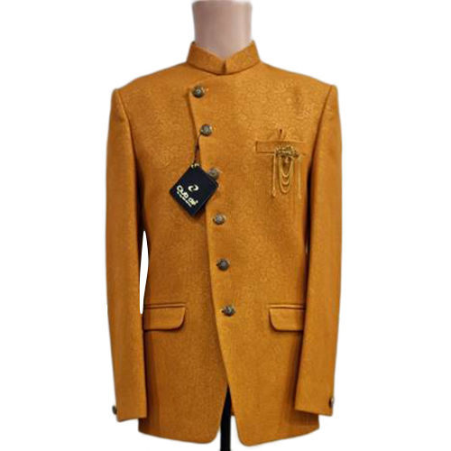 Orange Party Wear Indo Western Blazer