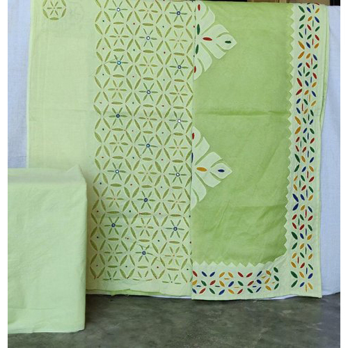 Light Green Applique Embroidery Suit Material