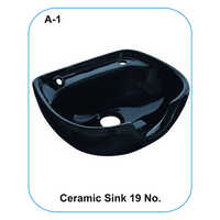 Parlour Ceramic Sink - Portable Design, Glossy Black Finish | Vintage-inspired, Durable Deep Basin, Warranty Included