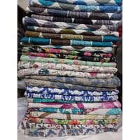 Bird Print Kantha Work Bedsheets