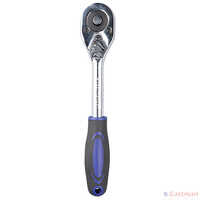 E-2203a 1/2 Oval Head Ratchet Handle - Chrome Vanadium Steel, 9.84-inch Length, Ergonomic Rubber Grip, Quick Release Function, Versatile Socket Compatibility