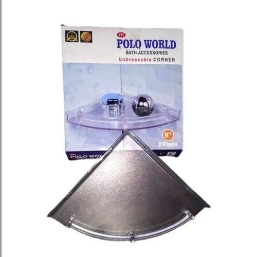 Polo World 8 Inch Unbreakable Bathroom Corner Wall Shelf