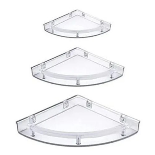 Transparent Polo World Acrylic Bathroom Corner Shelf