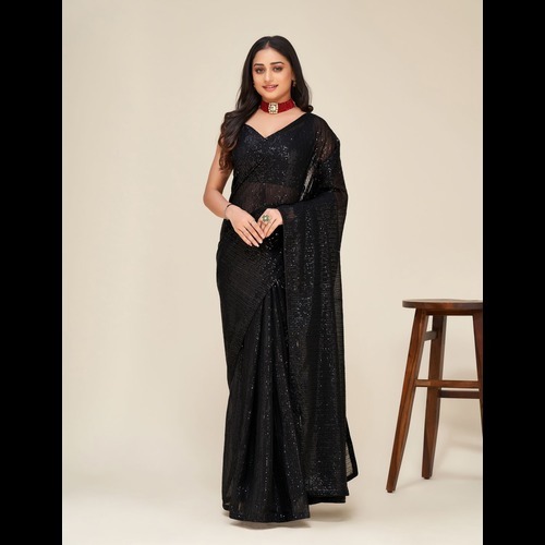 georgette  sequnce  saree