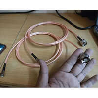 Rg142 Cable Assembly - Ptfe Insulation, Round Solid Conductor, Golden Connectors, Pink Jacket, Medium Voltage | Industrial Application, Pre-assembled For Easy Installation