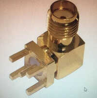 SMA F R A PCB Mount - Brass Conductor, Golden Color, Medium Voltage | Industrial Application, Warranty Included