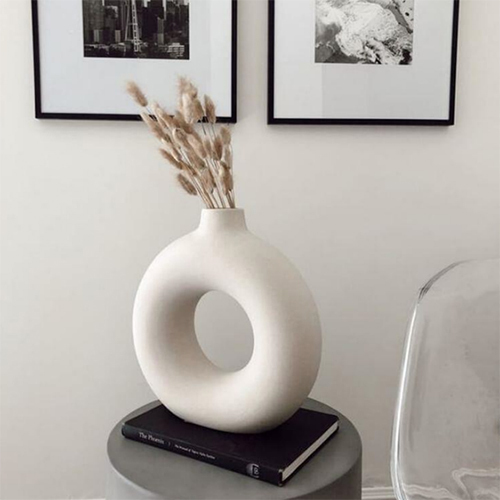 Ceramic White Donut Vase