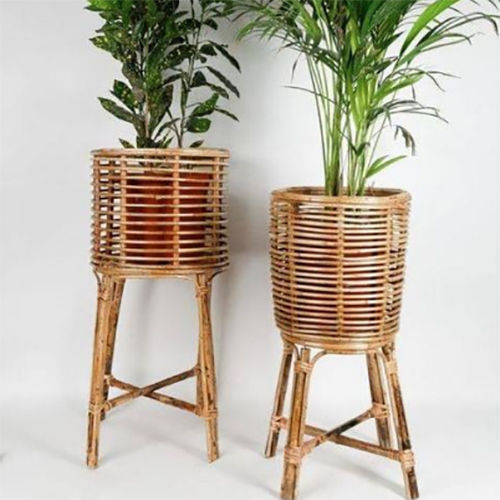 Home Decor Bamboo Planter - Color: As Per Availability