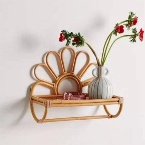 Flower Rattan Wall Shelf