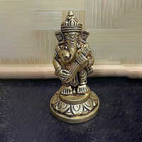 Brass Ganesh Statue - Height: 6 Inches, Width: 3 Inches | Handcrafted Durable Design, Polished Finish, Ideal For Home Decor And Religious Ceremonies