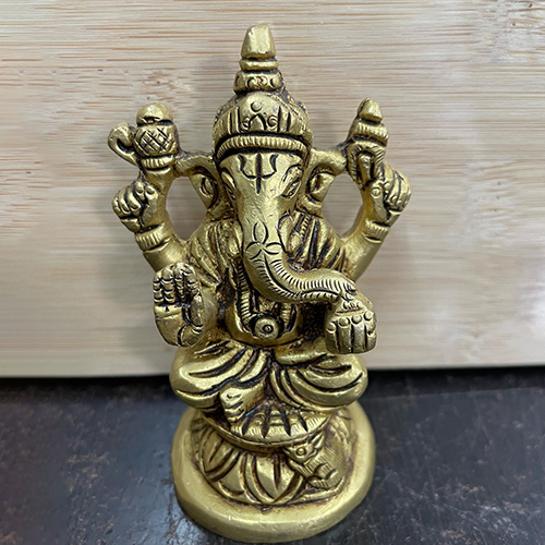 Gold Plated Glossy Brass Murti