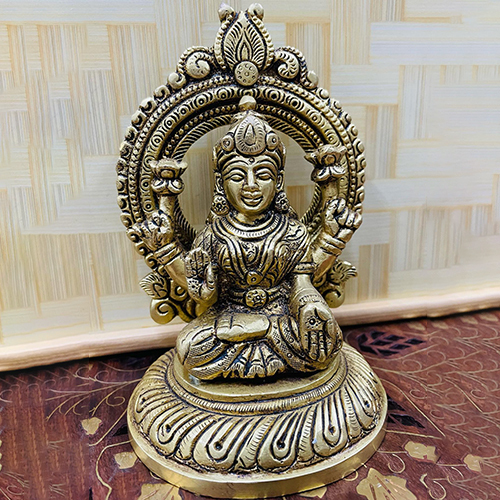 Glossy Brass Laxmi Statue