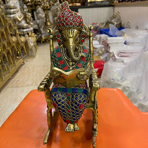 Brass Colorful Ganesha Statue