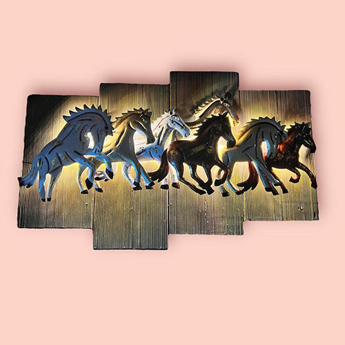 Metal Seven Running Horses Wall Decor Wall Art